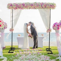 8.2 FT Wedding Arch Rectangle Stand Square Backdrop Stand, Extra Matte Black