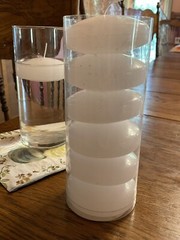 Set Of 24 Floating 3” White Candles