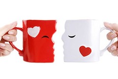 Kissing Mugs Set, Anniversary & Wedding Gifts, Exquisitely Crafted Two Large