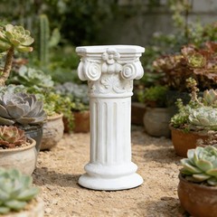 12″Retro Elegant White Ancient Greek Style Roman Column for Garden Decoration