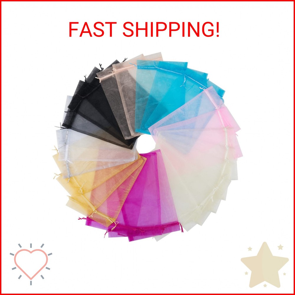 LOOKSGO 50 Pcs 6×9 Inches Wedding Party Favor Gift Bag Drawstring Organza Bags 1