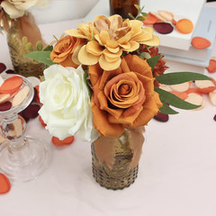 6Pcs Burnt Orange Flower Centerpieces for Weddings & Home Decor