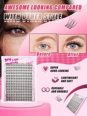 151 Pcs D Curl Natural Wispy Individual Lash Clusters For Daily Use