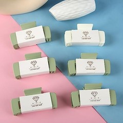 Bridesmaid Hair Claws Bachelorette 4.1 Inch Square Hair Clips White&Sage Green