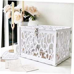 DIY Wedding Card Box with Lock PVC Card Box Graduation Card Box Perfect White