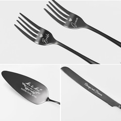 Wedding Cake Knife and Server Set, Black Cake Cutting Set for Wedding, 4 Pieces