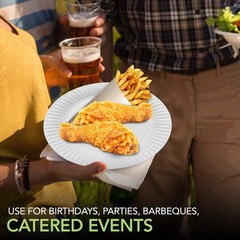 Stock Your Home 9-Inch Paper Plates Uncoated Everyday Disposable Plates 9 Paper