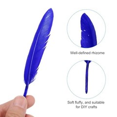 4-6 Inch(10-15 Cm) Feathers, 100 Pack Long Artificial Goose Feather Navy Blue