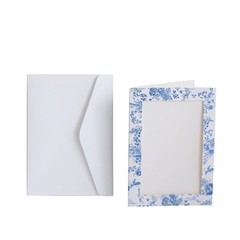 25 BLUE WHITE 7″ Paper Photo PICTURE FRAMES Cards Envelopes Favors Party Decor