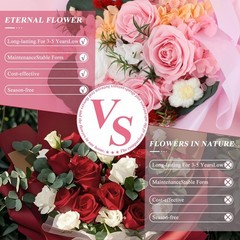 HOTKBO Flowers for Delivery,Preserved Bouquets – 4 Pink Rose,