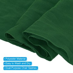 25Pcs 14×5″ Stretch Chair Sashes Bow Sash Elastic Chair Band Sashes Grass Green