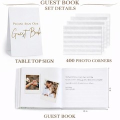 Wedding Guest Book for Guests to Sign, Elegant Guestbook Neutral