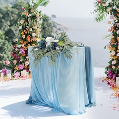 Tabletop Decor Set Artificial Flower With Tablecloth & Table Runner Home Wedding