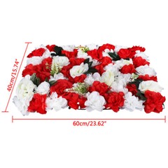 12PCS Artificial Flower Wall Panels Silk Rose Wedding Background Venue Decor