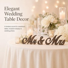 Mr and Mrs Sign for Wedding Table Decor, Mr & Mrs Wooden Signs, Rustic Weddin…