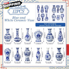 Maxcheck 12 Pcs Small (4-5″ tall, 2-3″ base diameter), White and Blue