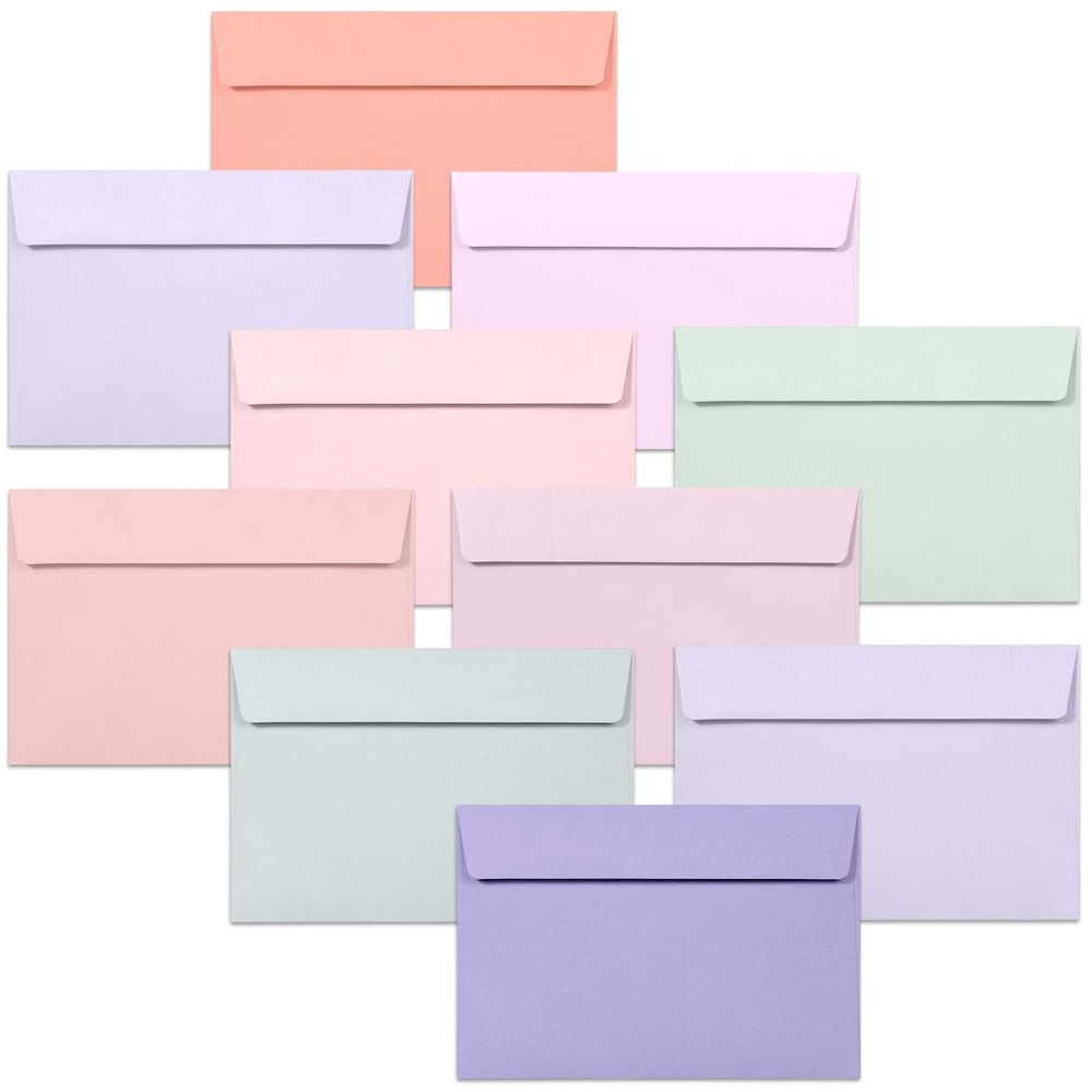 A4 Envelopes, 50-Pack Colored Envelopes 4×6, Envelopes for Invitations, Paste…
