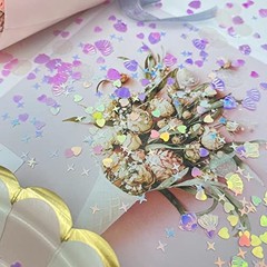 2000 Piece Mermaid Seashell Glitter PVC Table Confetti for Wedding, Pink