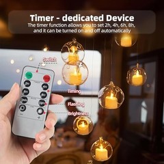 Rechargeable Flameless Candles with Remote Timer, 6pcs LED 6pcs,Smooth