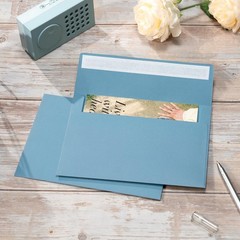 50 Pack 5 x 7 Envelopes Colored Self Seal for 5.25 x 7.2 inches, Dusty-Blue