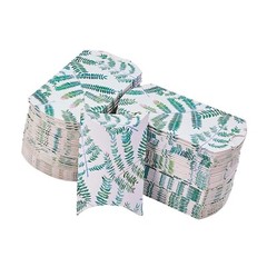 Airssory 100 Pcs 3×2 Inch Vintage Kraft Paper Pillow Candy Packaging Box Leaf…