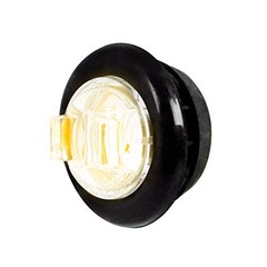 74671 3/4 Inch Round Mini 1 LED Marker Light with Grommet Amber/Clear w/Grommet