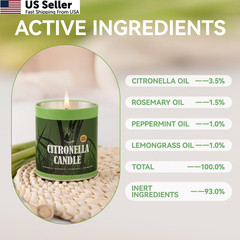 Citronella Candles Outdoor Set, 4 Pack Jar Candle 4 | 36oz, 4 9oz