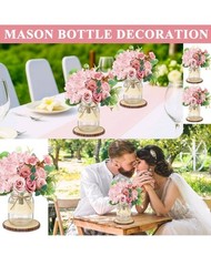 homenergy 6 set mason jar table centerpiece – wedding New
