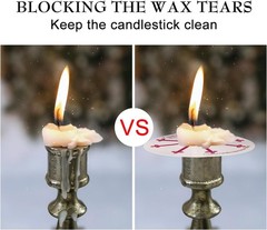 50 Pieces 5-Inch White Unscented Taper Candles with Drip Protectors 50,