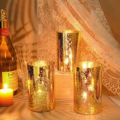 12 Pcs Gold Cylinder Vases for Centerpieces, 6 As Pictures Shown 6 x 3.5 Inch