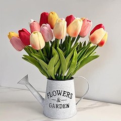 24pcs Multicolor Artificial Tulip Latex Real Touch for DIY Bouquets Wedding