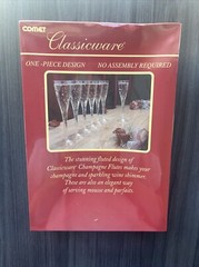 Comet CLASSICWARE 4-One-Piece Champagne Flutes Set Clear Plastic Glasses New