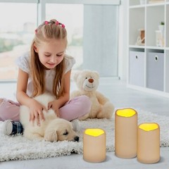 Flameless Candles 4″ 5″ 6″ Set of 3 Ivory Outdoor Indoor Pillars 3″ Diameter …