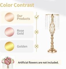 2 Pcs Crystal Flower Stand Wedding Centerpieces for Tables, 21.7in/55cm Tall …
