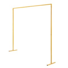 Adjustable Square Iron Arch Stand 2m Yellow Free-Standing Wedding Party
