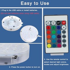 LED Lights Base – 6 inch Round Lights Display Stand for Effiel Multicolored