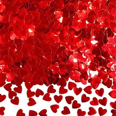 Table Confetti – Metallic Shaped Glitter Mylar Confetti for Heart Red