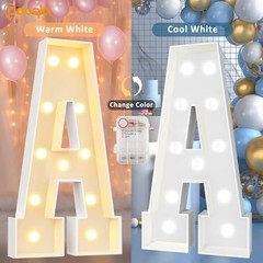 4 FT Marquee Light Up Letters, Cool White and Warm White Giant 4FT Letter A
