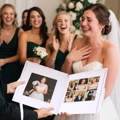 Fuyoooo 12 x 12 Inch Letters to The Bride Scrapbook Wedding Memory Book Brida…