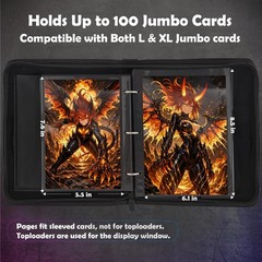 Jumbo Card Binder with Display Window – Oversized Card Storage Album, Fits