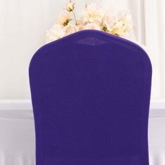 PURPLE Ruffle Pleated Skirt Fitted Spandex Banquet CHAIR COVER Party Decorations