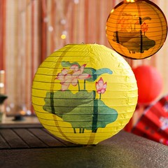12in Flower Printed Paper Lantern Chinese Japanese Style for Wedding Party Decor
