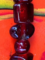 Wedding Cake Cutting Set From India With Icecream Scoop Lg Red Glass Beads