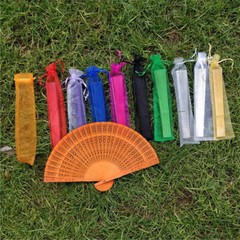 50PCS Organza Wedding Fan Bag Drawstring Candy Organizer Party Favor Gift Bag.