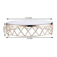 Gold Clear 14-Inch Round Metal Glass Geometric CAKE STAND Wedding Decorations