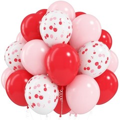 Cherry Balloons, 12 Inch Red and Pink Balloons Cherry on Top Balloon Red Pink