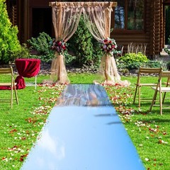 3.3 x 98.4 ft Aisle Runner for Wedding Ceremony Double Sided Reflective Carpe…