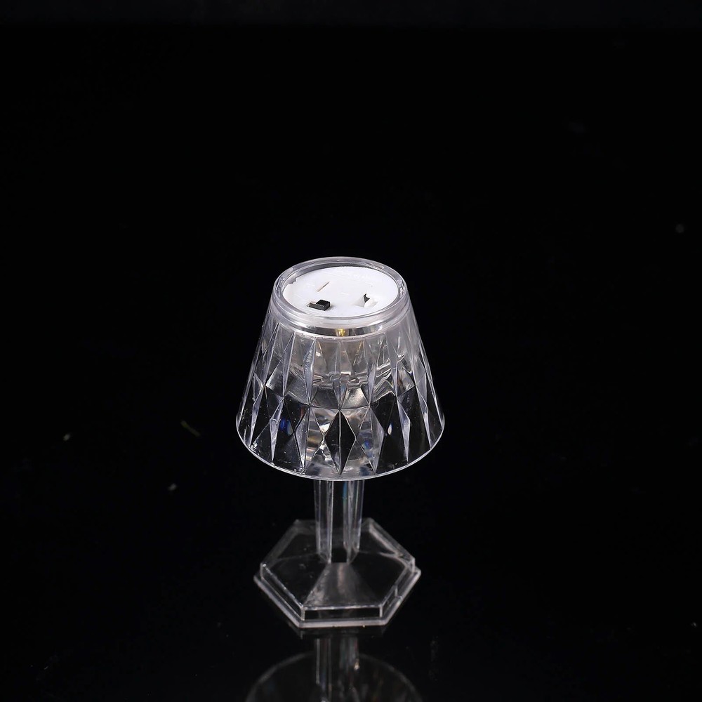 CLEAR 6 Mini 4.5″ Acrylic Crystal DESK LAMPS Decorative LED Lights Party Events