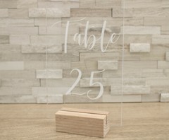 Oak Wood Table Number Holders | 2.5″ Wide & 1″ Tall | For Acrylic & Paper Cards