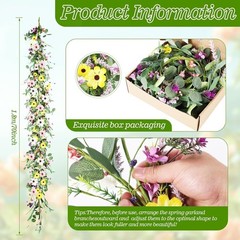 6.5 Ft Spring Summer Flower Vine Garlands Artificial Wildflower Wisteria Lavende